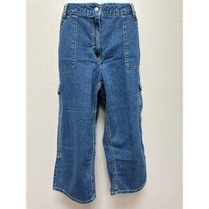 Hanna Andersson Womens Capri Jean Pants Size 14 Side Pockets Rolled Up or Down